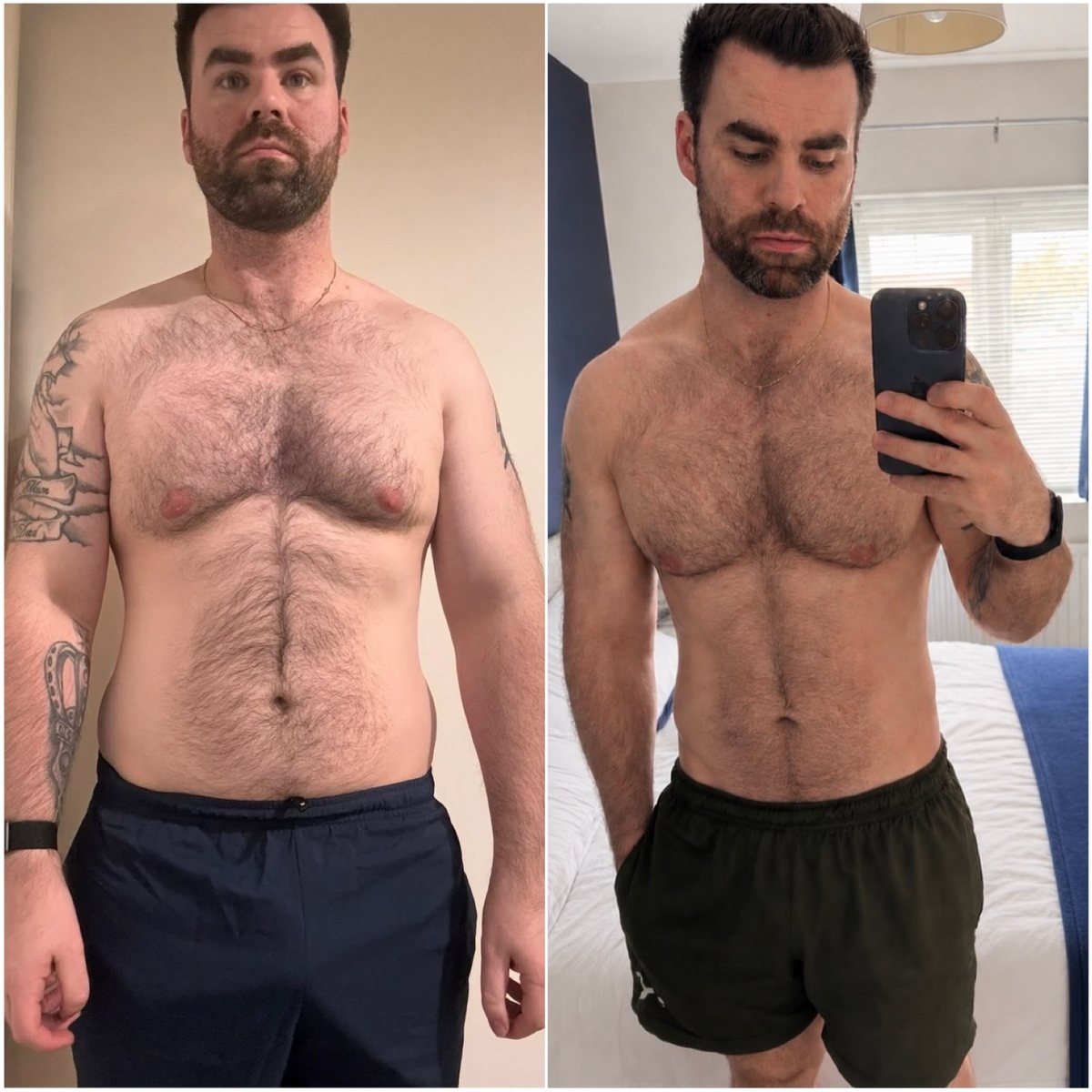 Story 06 — before and after male body recomposition